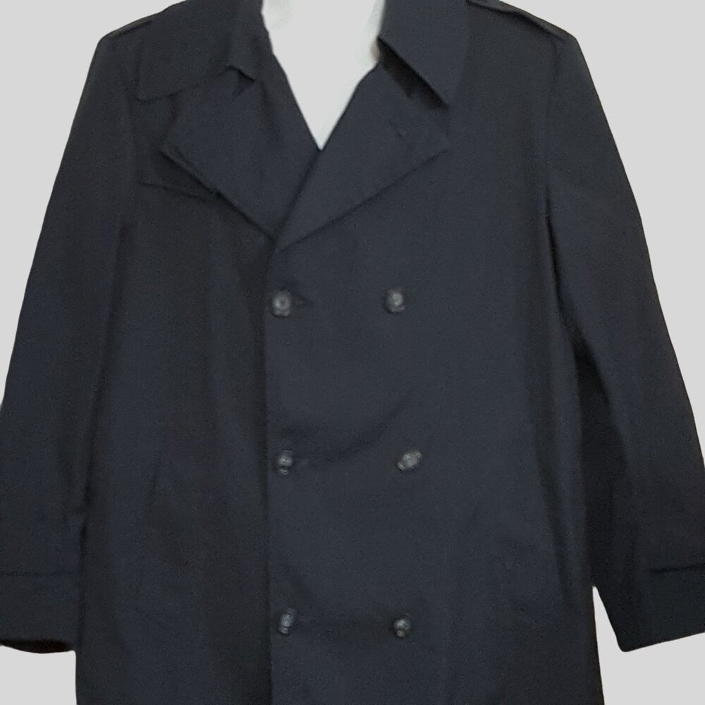 Botany Weather Topper Mens 42 Reg Navy Double Breasted Zip Out Fur Lining